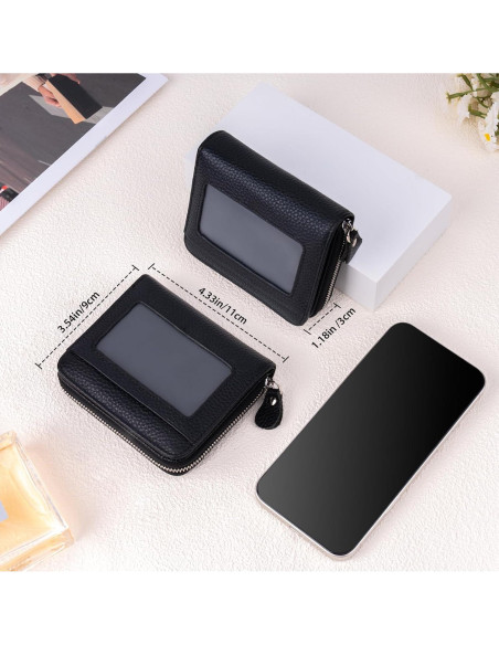 Billetera Pequeña de Cuero Genuino XINNSTAR con Bloqueo RFID