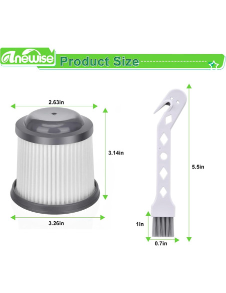 Filtro HEPA Anewise PVF110 para Aspiradora Black y Decker