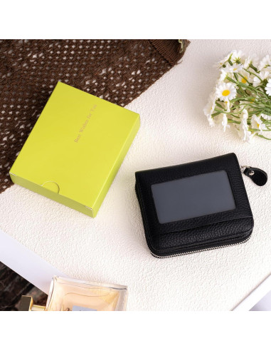 Billetera Pequeña de Cuero Genuino XINNSTAR con Bloqueo RFID