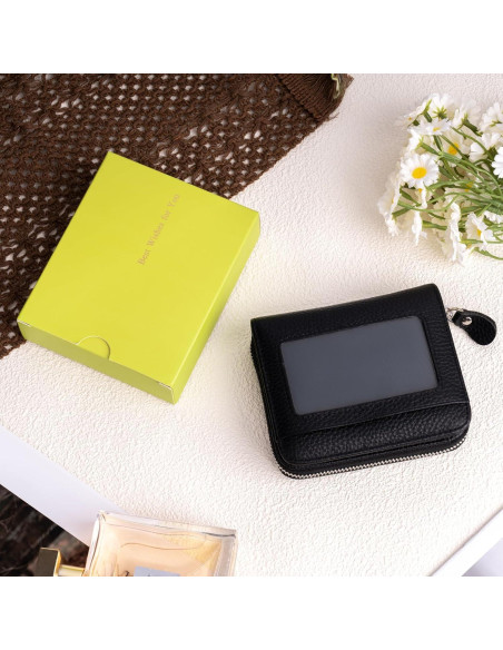 Billetera Pequeña de Cuero Genuino XINNSTAR con Bloqueo RFID
