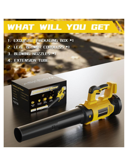 Soplador de Hojas Inalámbrico MekiPow 1050H-M 650 CFM