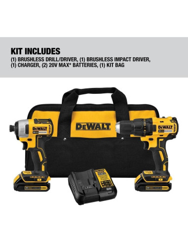 Taladro Atornillador Inalámbrico DEWALT 20V MAX Compacto 1/2"