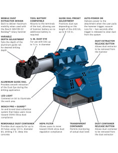 Extractor de Polvo Bosch GDE18V-12 SDS-plus 18V HEPA 2