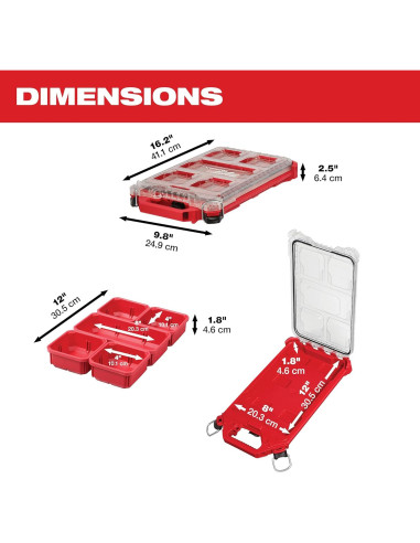 Organizador Compacto Milwaukee 48-22-8436 IP65 5 Compartimentos
