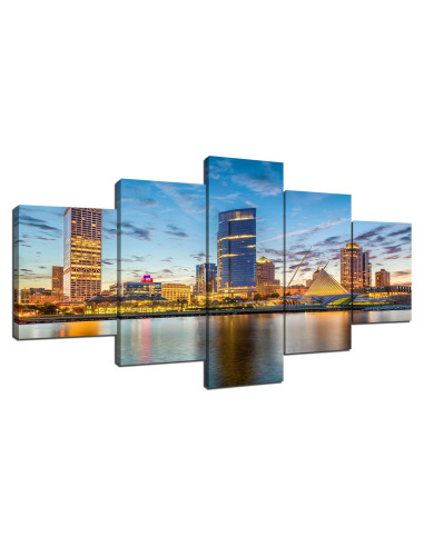 Impresión en Lienzo Milwaukee Skyline 81x30 cm Decoración