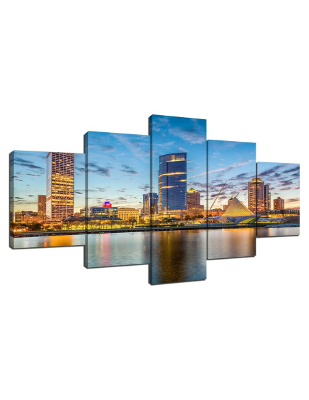 Impresión en Lienzo Milwaukee Skyline 81x30 cm Decoración