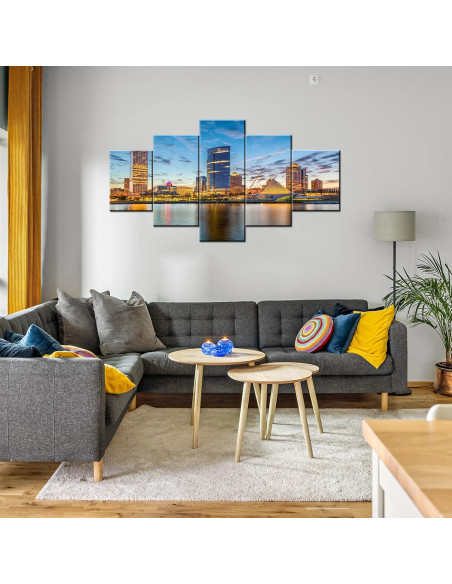 Impresión en Lienzo Milwaukee Skyline 81x30 cm Decoración