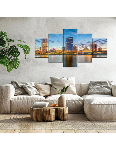 Impresión en Lienzo Milwaukee Skyline 81x30 cm Decoración