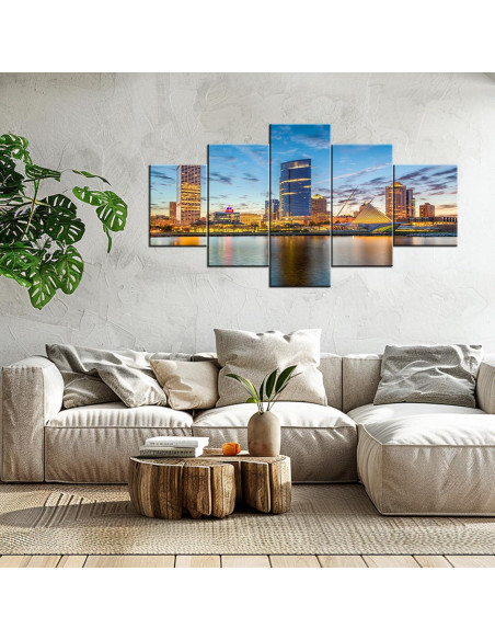 Impresión en Lienzo Milwaukee Skyline 81x30 cm Decoración