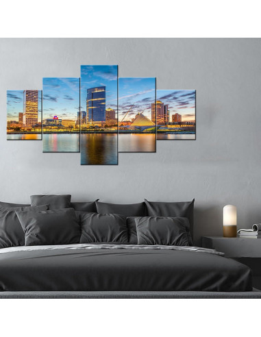 Impresión en Lienzo Milwaukee Skyline 81x30 cm Decoración