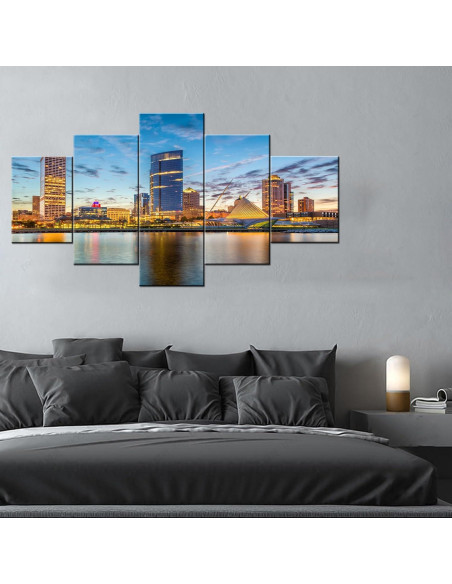 Impresión en Lienzo Milwaukee Skyline 81x30 cm Decoración