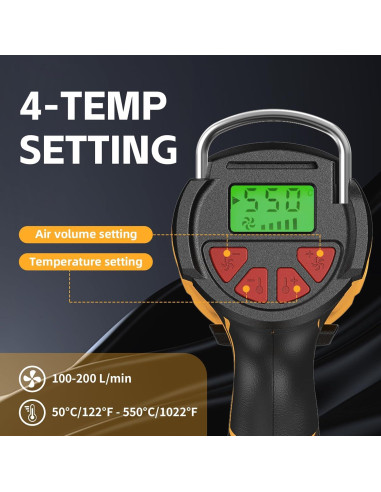 Pistola de Calor Inalámbrica VENUSTEK 20V 2 Baterías 4.0Ah