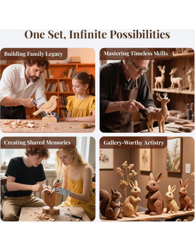 Kit de Tallado en Madera COZYGIFT 29 Piezas con Estuche