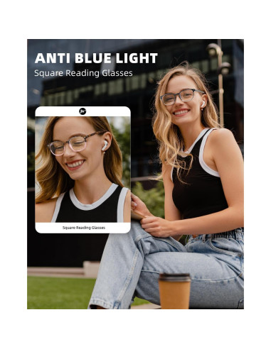 Gafas de lectura con luz azul JM - Paquete de 6 colores +2.25