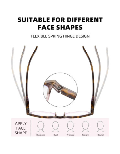 Gafas de lectura con luz azul JM - Paquete de 6 colores +2.25