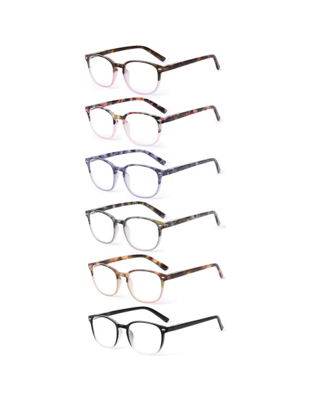 Gafas de lectura con luz azul JM - Paquete de 6 colores +2.25