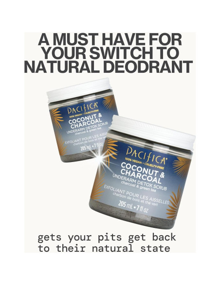 Exfoliante Detox para Axilas Pacifica - Coco y Carbón 207 ml