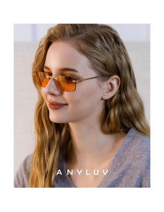 Gafas de Luz Azul Sin Montura ANYLUV para Hombres - Plata/Azul 2