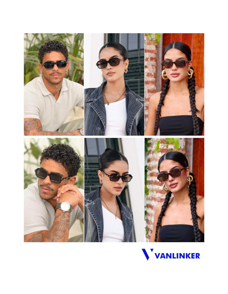 Gafas de sol polarizadas retro VL9832 unisex cuadradas