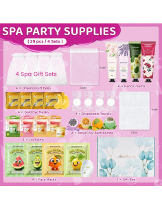 Kit de Spa 28Pcs BECHOICEN con Mascarillas y Bombas de Baño 2