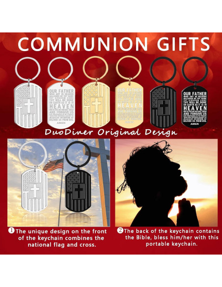 Llavero de Cruz y Biblia DuoDiner para Hombres - Regalos Religiosos