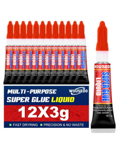 Pegamento Super Líquido WOUSEDO 12 Tubos 3g Cianoacrilato