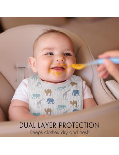 Baberos de Muselina Orgánica Egmao 5 Piezas para Bebés 2