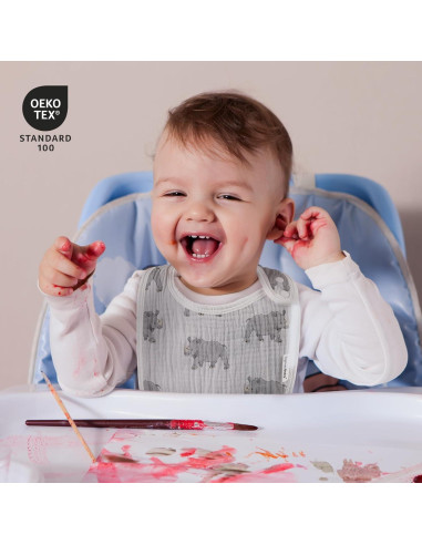 Baberos de Muselina Orgánica Egmao 5 Piezas para Bebés