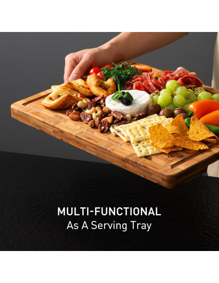 Juego de 2 tablas de cortar de bambú antideslizantes Socisen