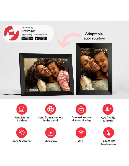 Marco de Fotos Digital WiFi Pastigio 10.1" Pantalla Táctil HD