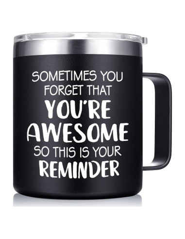 Taza de Café Abledn 14Oz Negra - Eres Increíble, Regalo Divertido