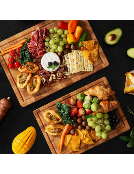 Juego de 2 tablas de cortar de bambú antideslizantes Socisen