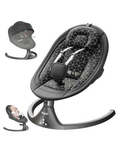 Columpio Eléctrico Napei para Bebés 0-9 Meses, 5 Velocidades