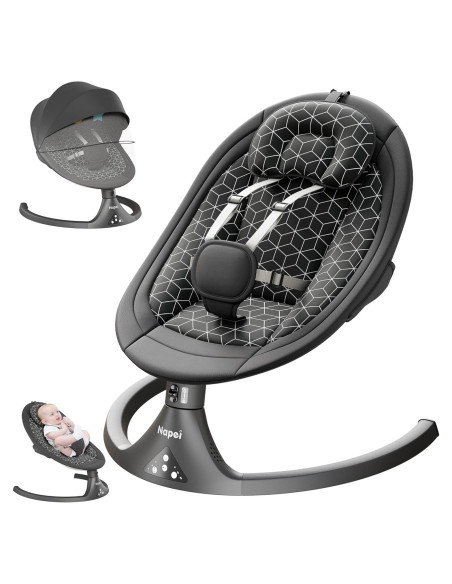 Columpio Eléctrico Napei para Bebés 0-9 Meses, 5 Velocidades