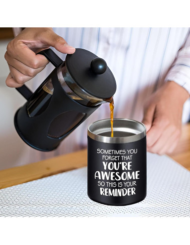 Taza de Café Abledn 14Oz Negra - Eres Increíble, Regalo Divertido