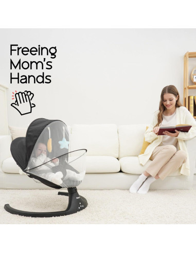 Columpio Eléctrico Napei para Bebés 0-9 Meses, 5 Velocidades