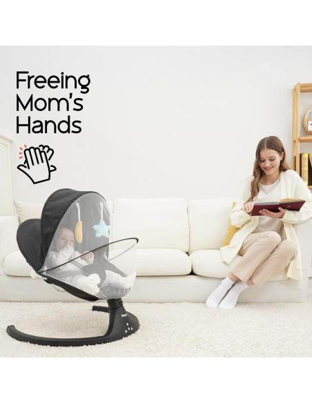 Columpio Eléctrico Napei para Bebés 0-9 Meses, 5 Velocidades