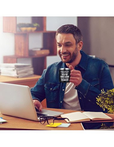 Taza de Café Abledn 14Oz Negra - Eres Increíble, Regalo Divertido