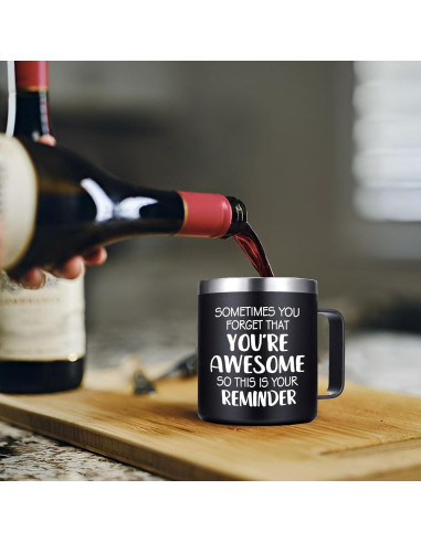 Taza de Café Abledn 14Oz Negra - Eres Increíble, Regalo Divertido