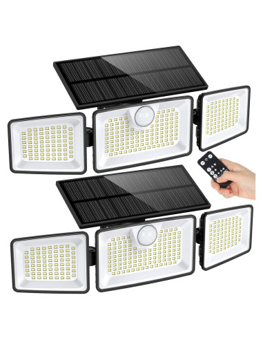 Luces Solares Exteriores Daphino 2500LM 252LEDs 3 Cabezas
