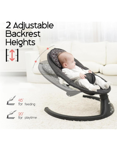 Columpio Eléctrico Napei para Bebés 0-9 Meses, 5 Velocidades