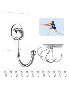Paquete de 12 Ganchos Adhesivos Strjobaili 20 kg Acero Inoxidable
