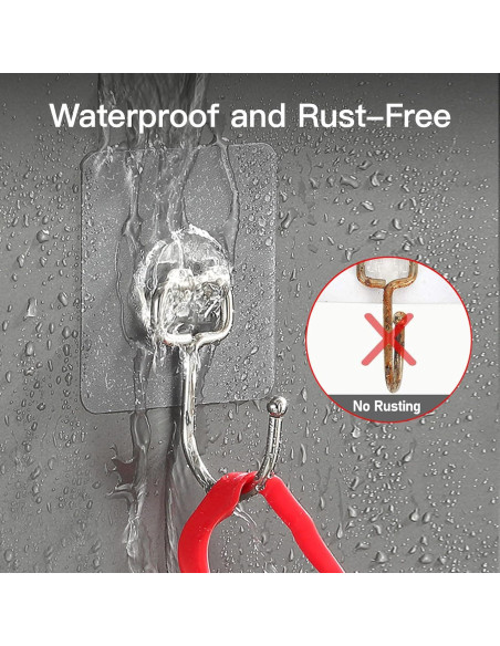 Paquete de 12 Ganchos Adhesivos Strjobaili 20 kg Acero Inoxidable