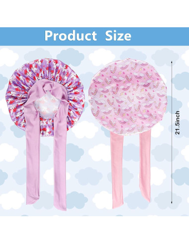 3 Gorras de Seda Suave para Niñas con Patrón Unicornio