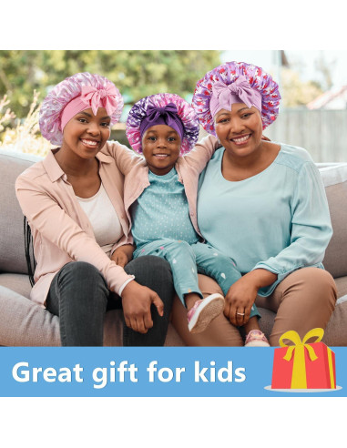 3 Gorras de Seda Suave para Niñas con Patrón Unicornio