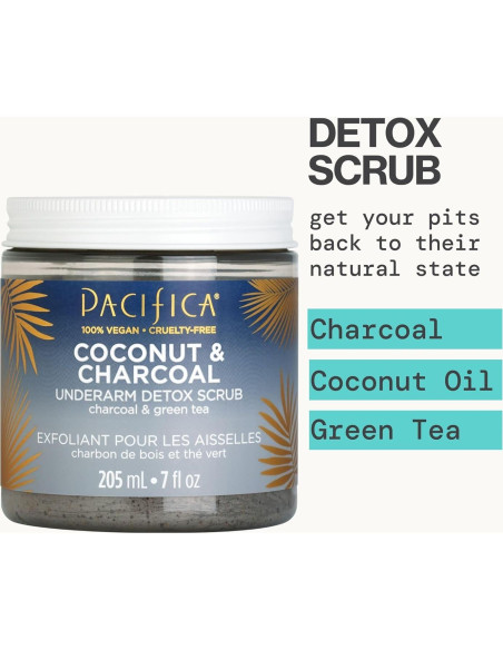 Exfoliante Detox para Axilas Pacifica - Coco y Carbón 207 ml