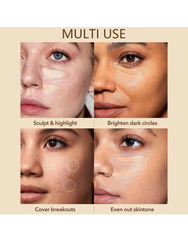 Paleta Corrector de Ojeras Lulesi - Hidratante y Cubriente