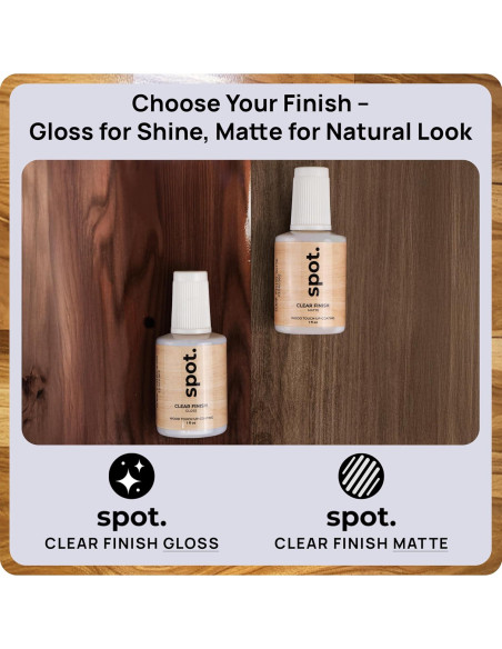 Capa Transparente Spot para Madera - Paquete de 2 Brillante y Mate