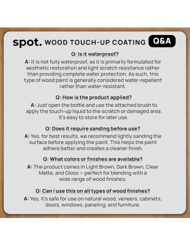 Capa Transparente Spot para Madera - Paquete de 2 Brillante y Mate