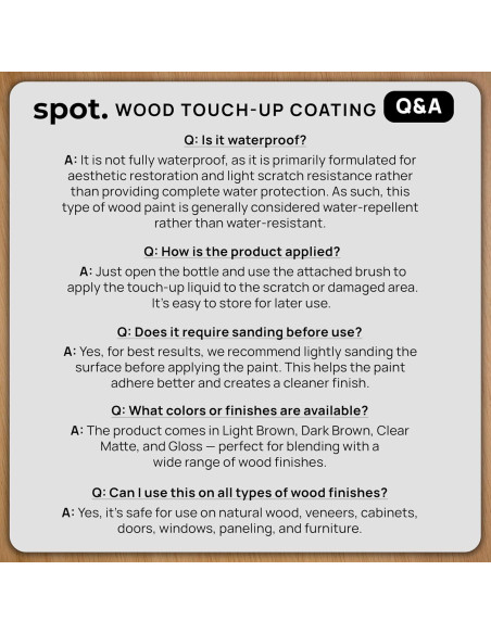 Capa Transparente Spot para Madera - Paquete de 2 Brillante y Mate